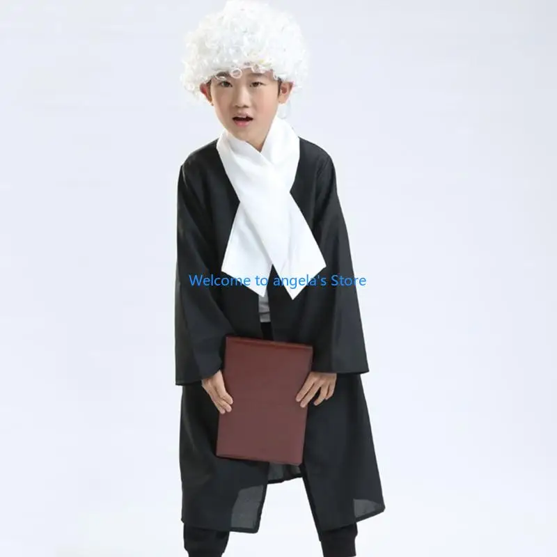 X4YC キッズプロ弁護士ドレスアップコスチューム取り外し可能なアクセサリー付き