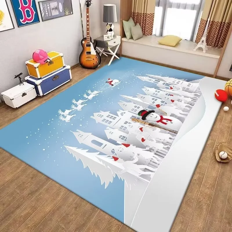 

VIKAMA Christmas Cartoon Carpet Soft Non Slip Stain Resistant for Living Room Bedroom Floor Home Holiday Decor Festive 2025