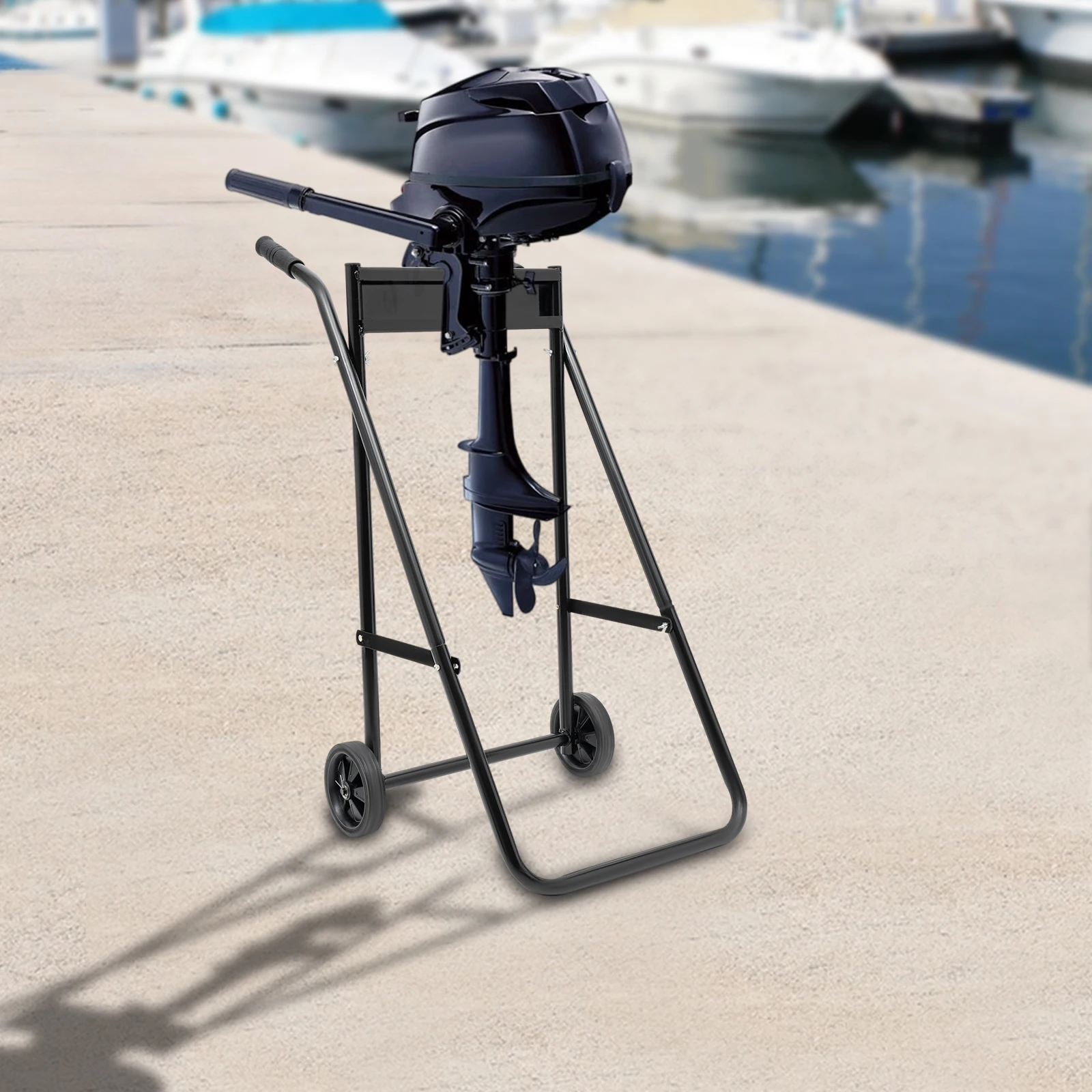 Folding Outboard Boat Motor Cart,154LBS Outboard Boat Motor Stand,  Heavy Duty Boat Motor Trolley,Multi Purposed Motor Stand