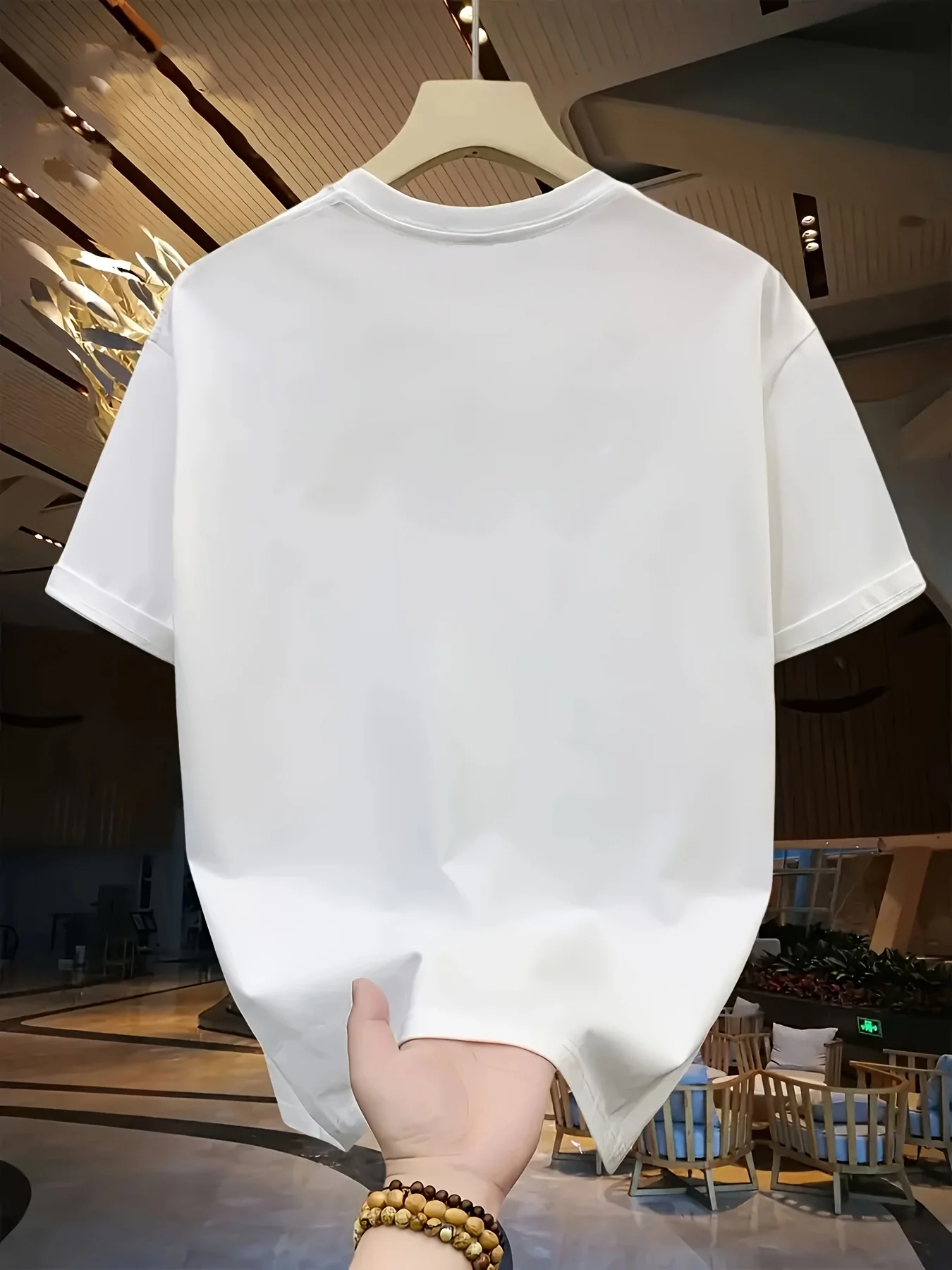 100% pure cotton men's casual loose fashion dreamy active sunshine print breathable sports short sleeved round neck T-shirt top
