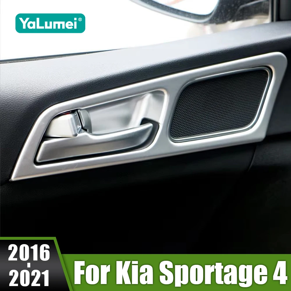 

For Kia Sportage 4 2016 2017 2018 2019 2020 2021 ABS Plastics Car Interior Door Inner Handle Bowl Trim Decoration Accessories