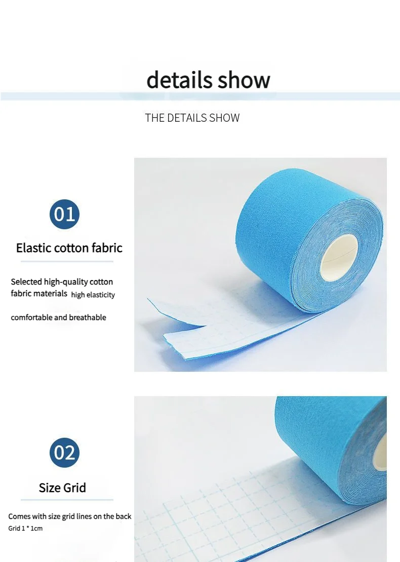 Sport Kinesio Tape Muskel Kinesiologie Elastische Knie Schmerzlinderung Dehnung Patch Sportliche Erholung Aufkleber Fitness Bandagen – Detail 12