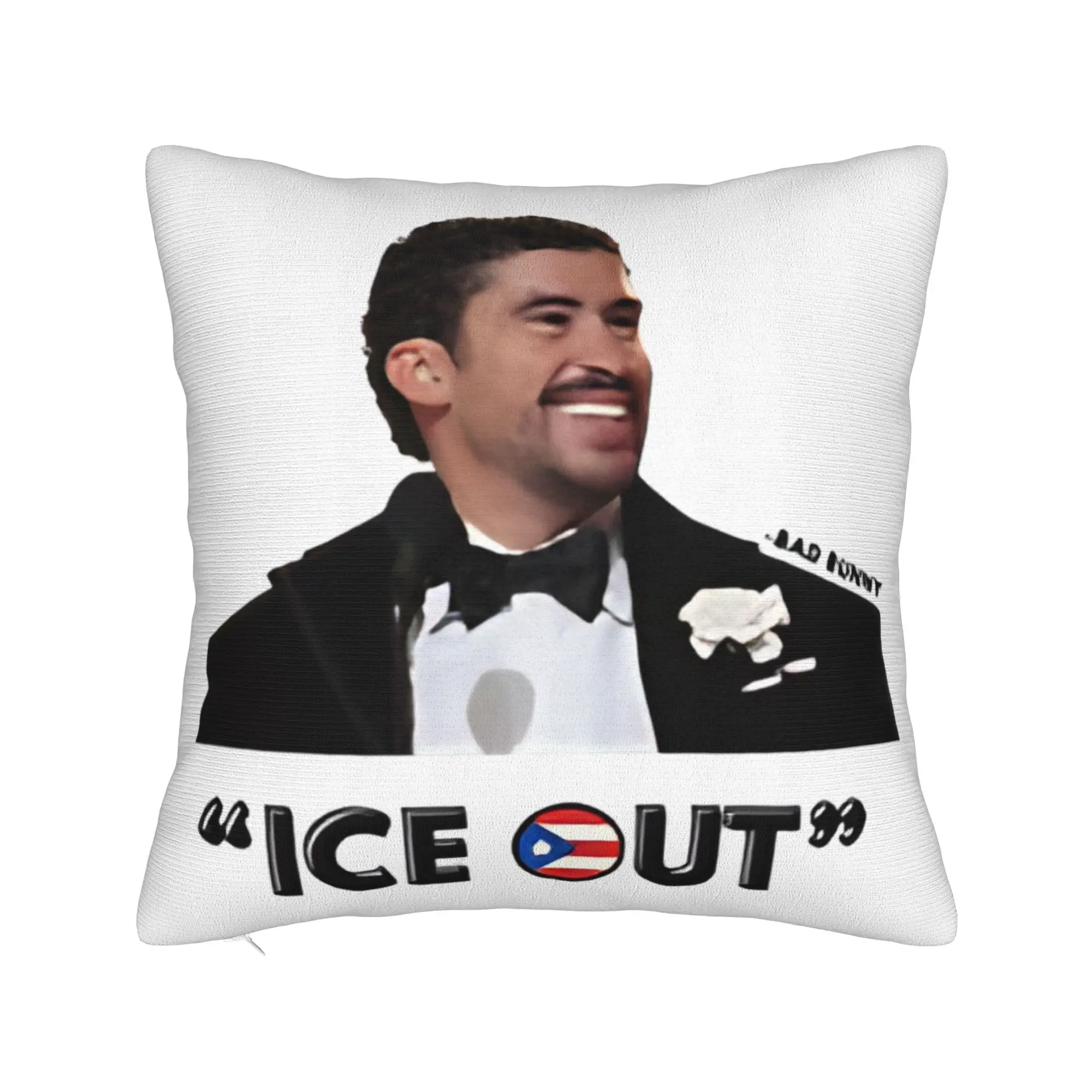 Home Decorations Ice Out Bad Bunny  Pillowcases Accessories  Pillow Cover Square Multiple Sizes