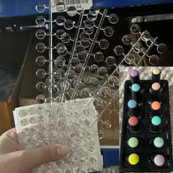 120dots/Set UV Gel Polish Color Display Table Polka Dot Color Card Nail Display Board Round Bean Swatches Salon Showing Shelf *&