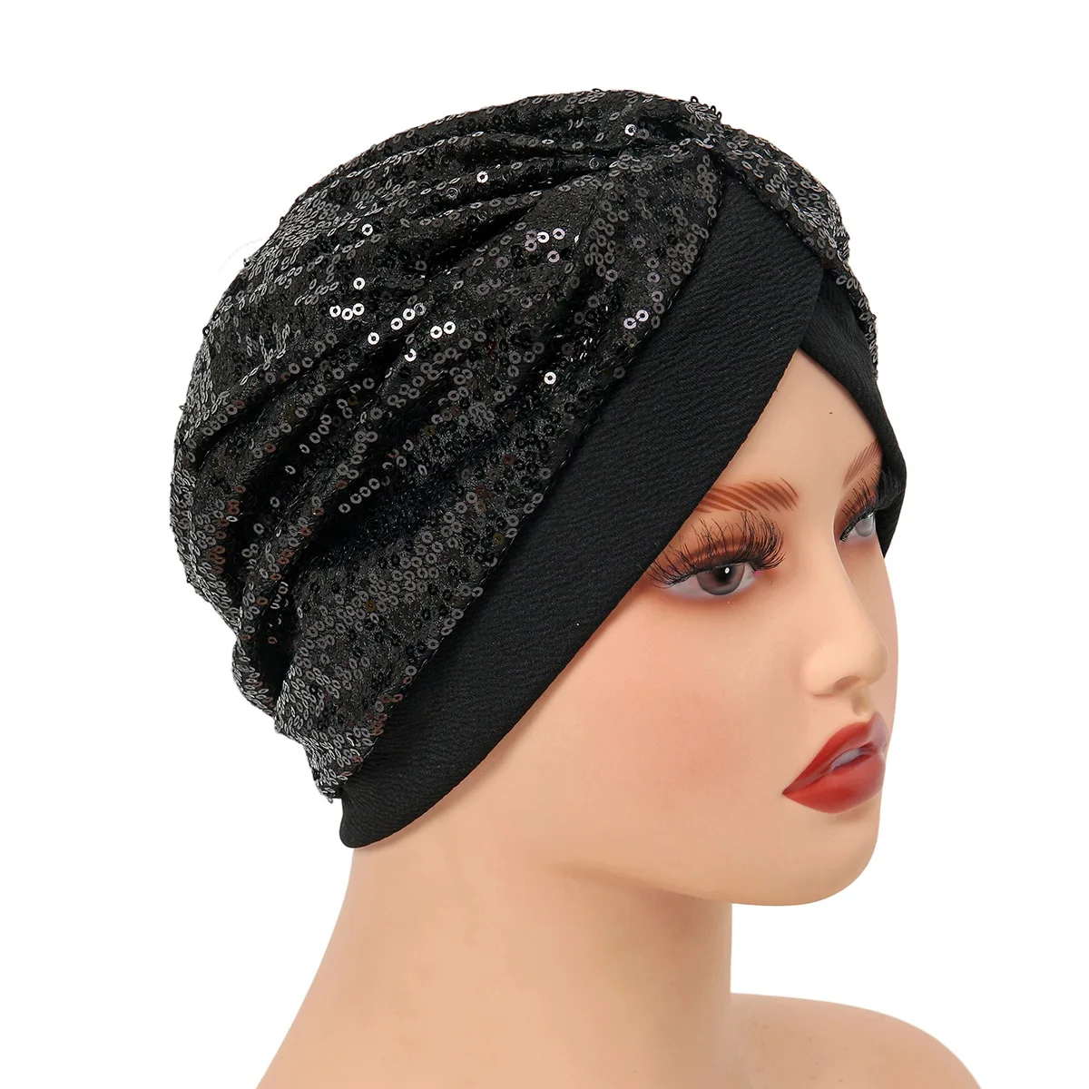 Luxe Glanzend Tulband Hoed voor Vrouwen Beanie Chemo Cap Moslim Hoofddoek Wraps Elegante Vrouwen Haar Cover Cap Bandana Hoofddeksels