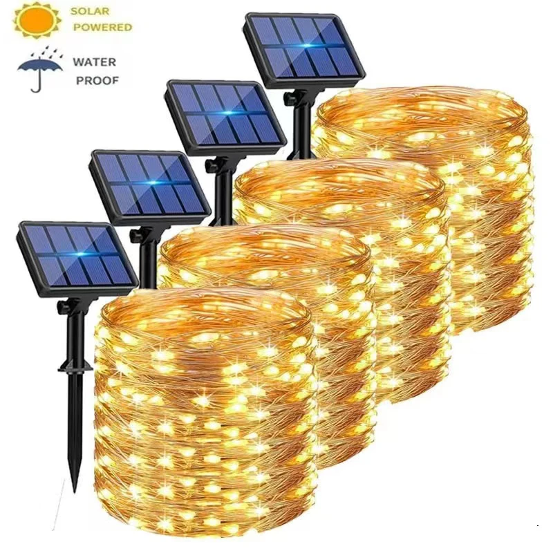 1/2Pcs 50/100/200/300LED Solar LED Light Outdoor Festoon Garden Fairy Light String Waterproof Christmas Garland Yard Decoration