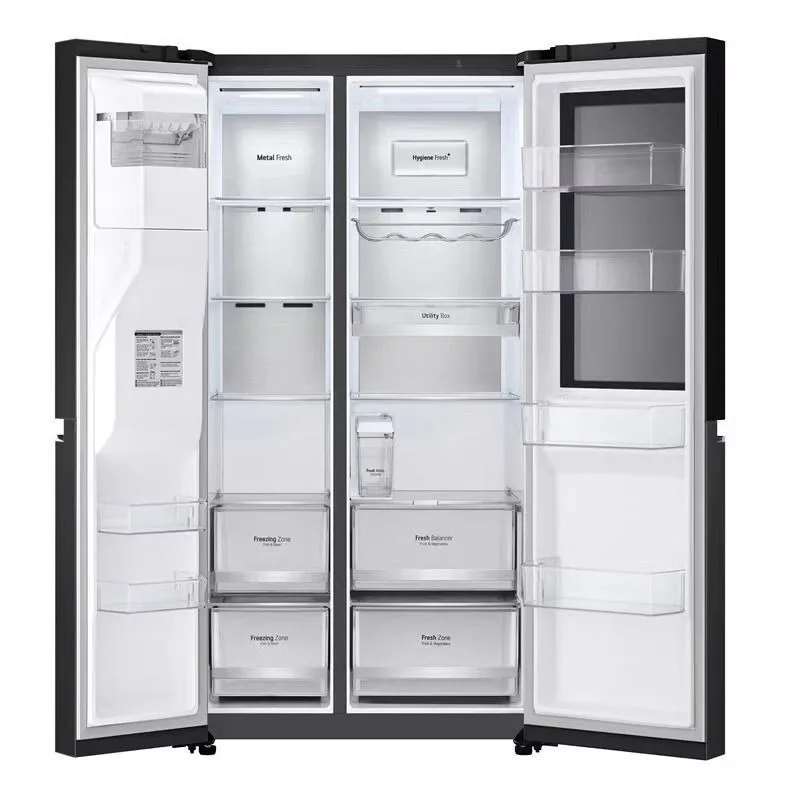 Panoramic perspective window opposite door 635 liters large-capacity smart ice refrigerator, twilight black
