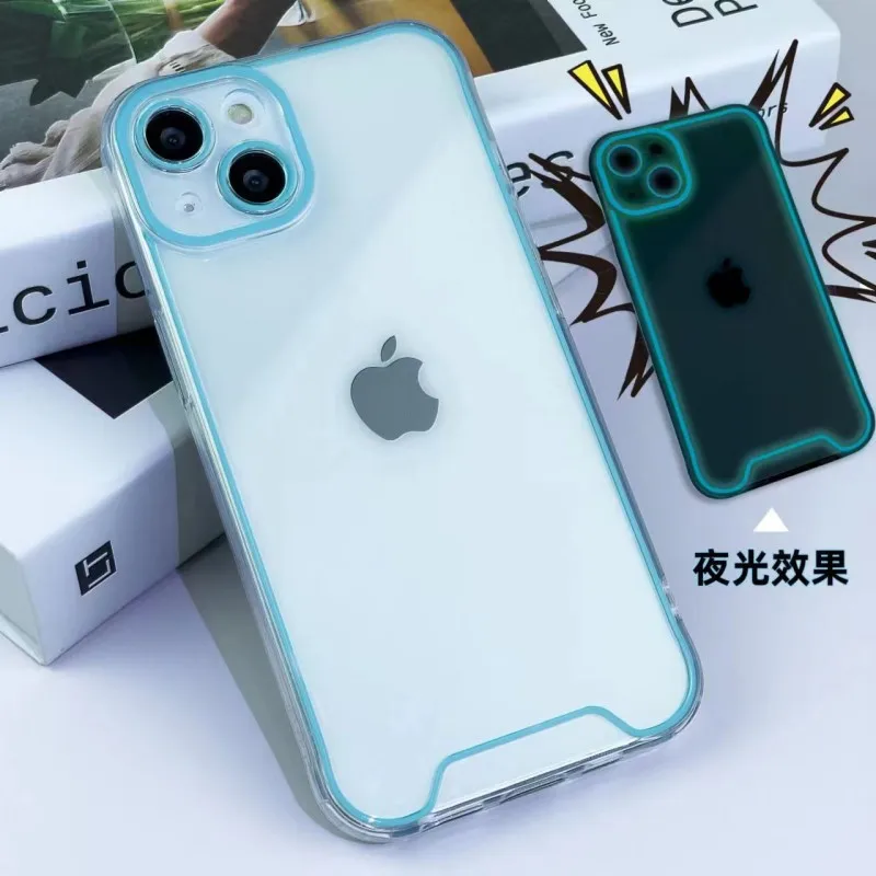 Luminous phone case TPU suitable for iPhone 16pm phone case with transparent light emission 15 phone case 14 protective case XR