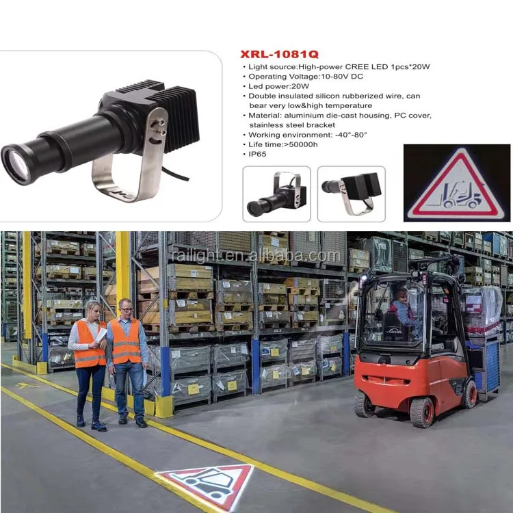 Lampada di proiezione per carrelli elevatori a LED Spia di sicurezza da 20 W