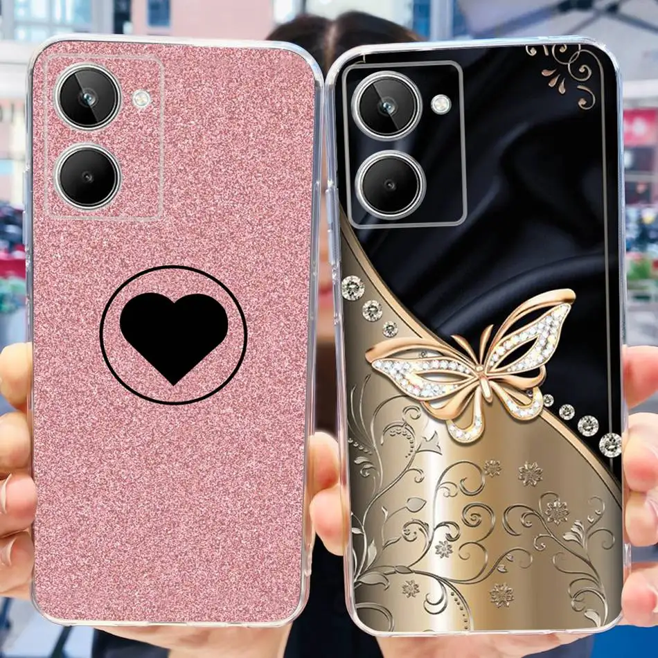 Cute Flower Cat Painted Case For Realme 10 / Realme 10 Pro / Realme 10 Pro+ Soft Silicone TPU Cover For Realme10 4G 10Pro Plus