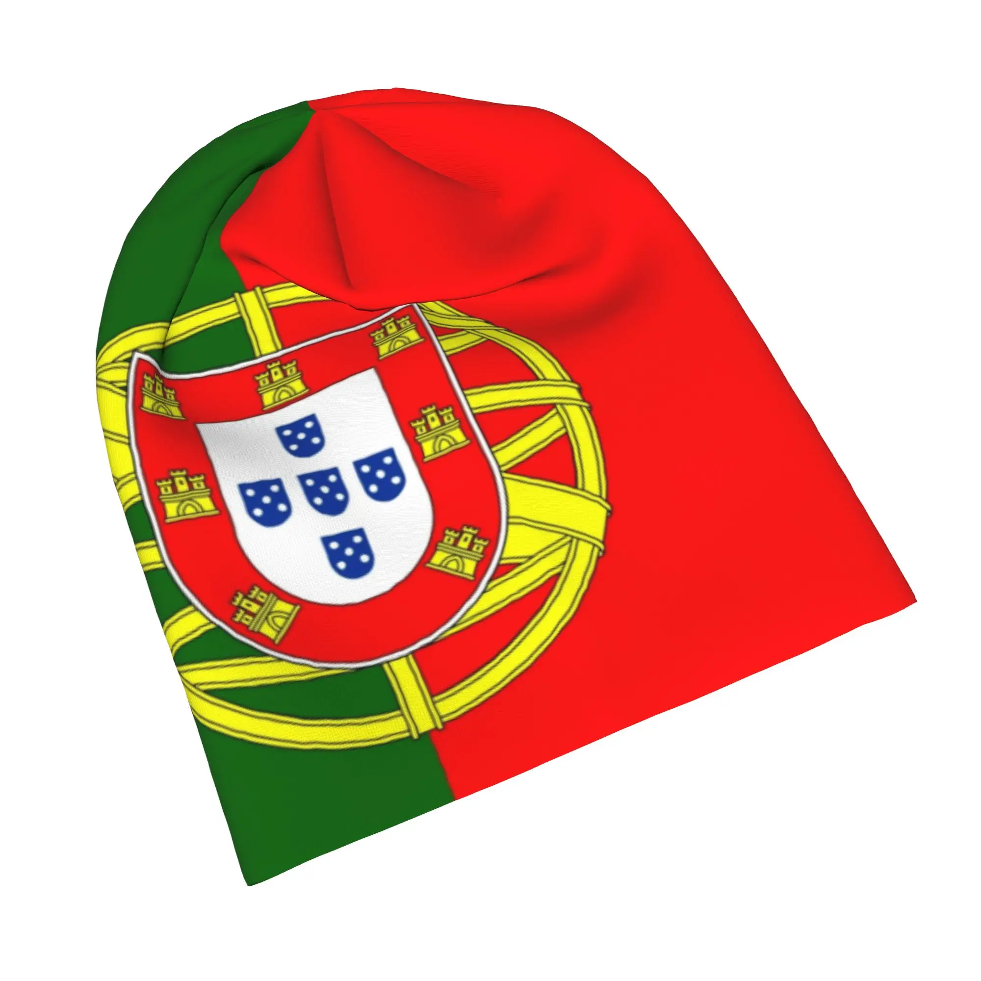 Boné Gorro Vintage Unissex com Bandeira de Portugal - Touca Quente de Uso Duplo Estilo Streetwear