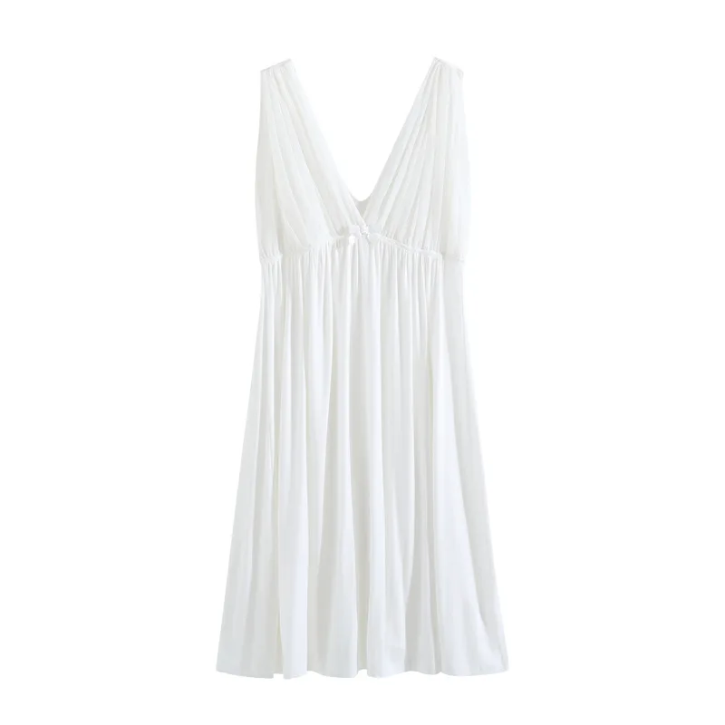 Sexy noite vestido feminino verão algodão sem mangas roupa de noite elegante princesa sleepwear dama de honra robe fada branco mini nighty