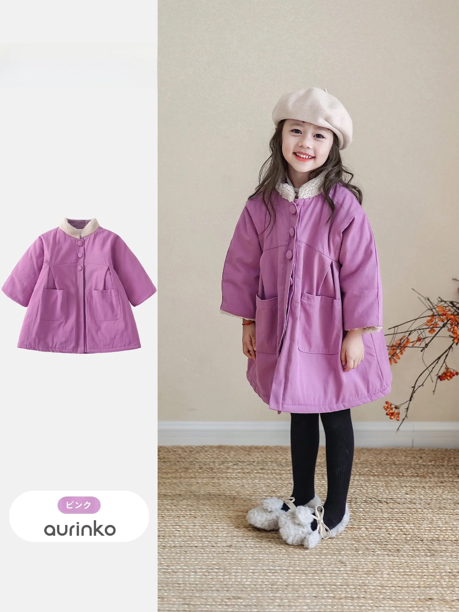 girls-winter-jaet-middle-length-warm-cotton-coat-korean-sle-children's-faionable-clothing-for-little-girls