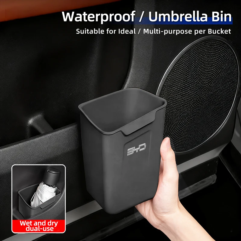 Silicone Car Interior Storage Box Portable Garbage Can Organizer Accessories For BYD Shark 6 M6 G3 G5 T3 E2 F3 I3 F0 F6 S6 S8 E5 4