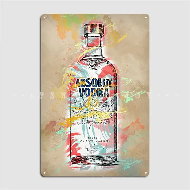 Absolut Vodka Metal Sign Wall Cave Plaques Mural Vintage Tin Sign Poster