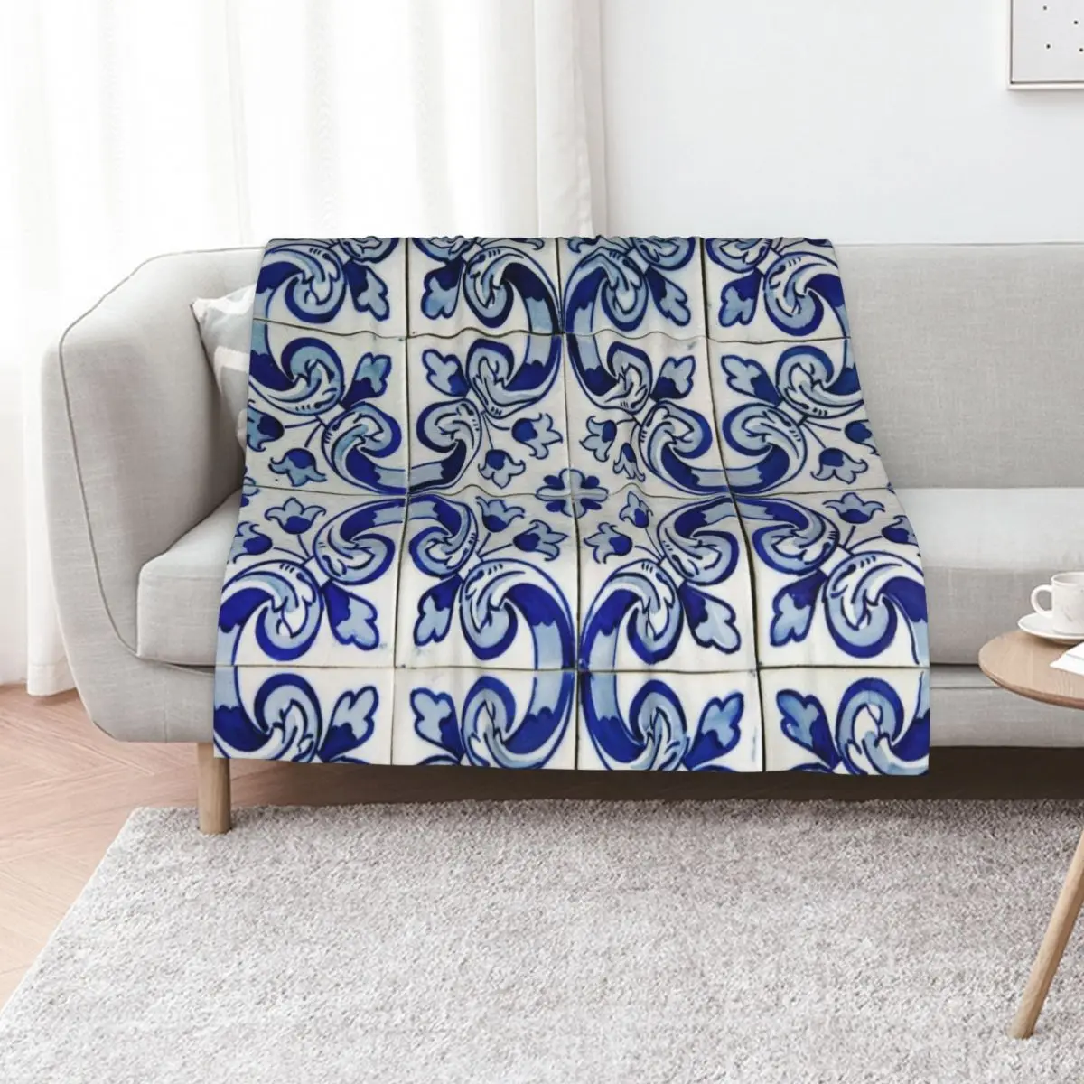 Azulejo Throw Blanket Blankets For Sofas Flannel Fabric Luxury Designer Bed covers Hairys Moving Blankets