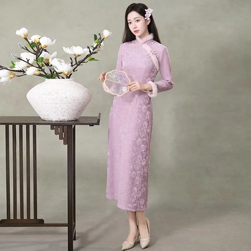 

Новая китайская утепленная флисовая кофта для осени и зимы, повседневная, улучшенная модель для мам, с длинным рукавом