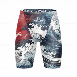 Men's Swimming Jammer Swimwear Endurance Athletic Training Swimsuit 2024 Summer Beach Swimming Trunks Diving Surf Tight Shorts