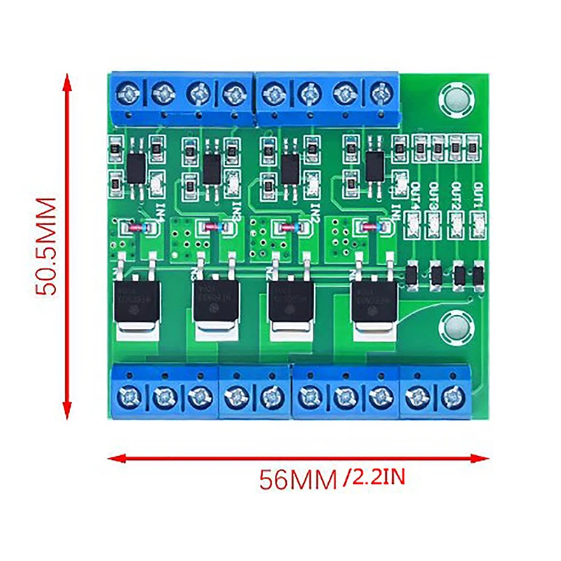 Commutateur de certes d'impulsion MOS FET à 4 canaux, contrôleur d'entrée PWM stable pour moteur LED, 4 voies, 4 voies, technologie électronique bricolage, 1PC