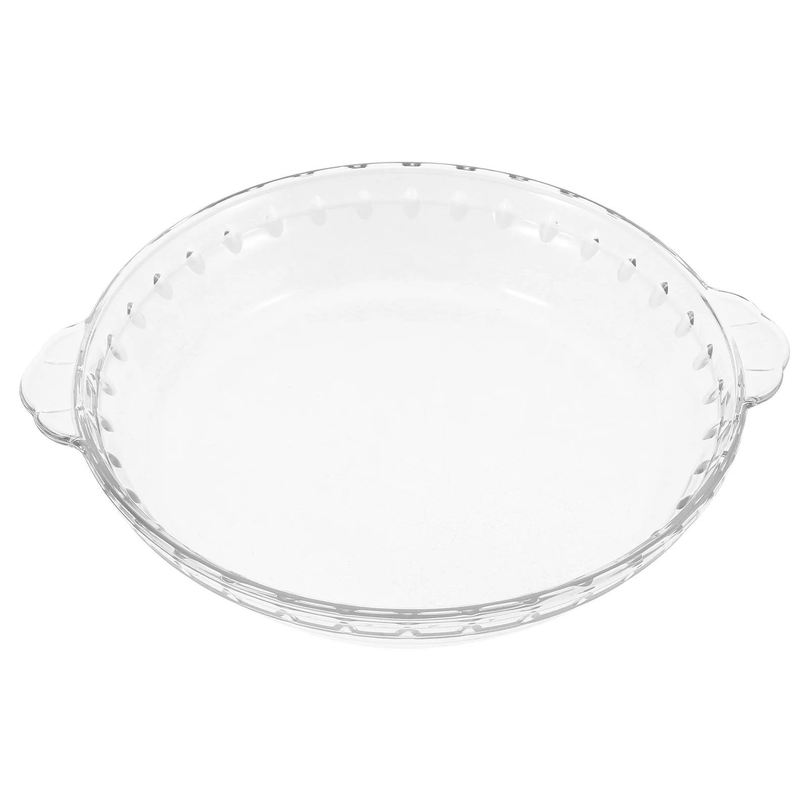 

1pc Glass Pie Plate 9 Inch Deep Round Baking Dish Microwave Oven Safe Steamer Compatible Heat Resistant Clear Bakeware For Food