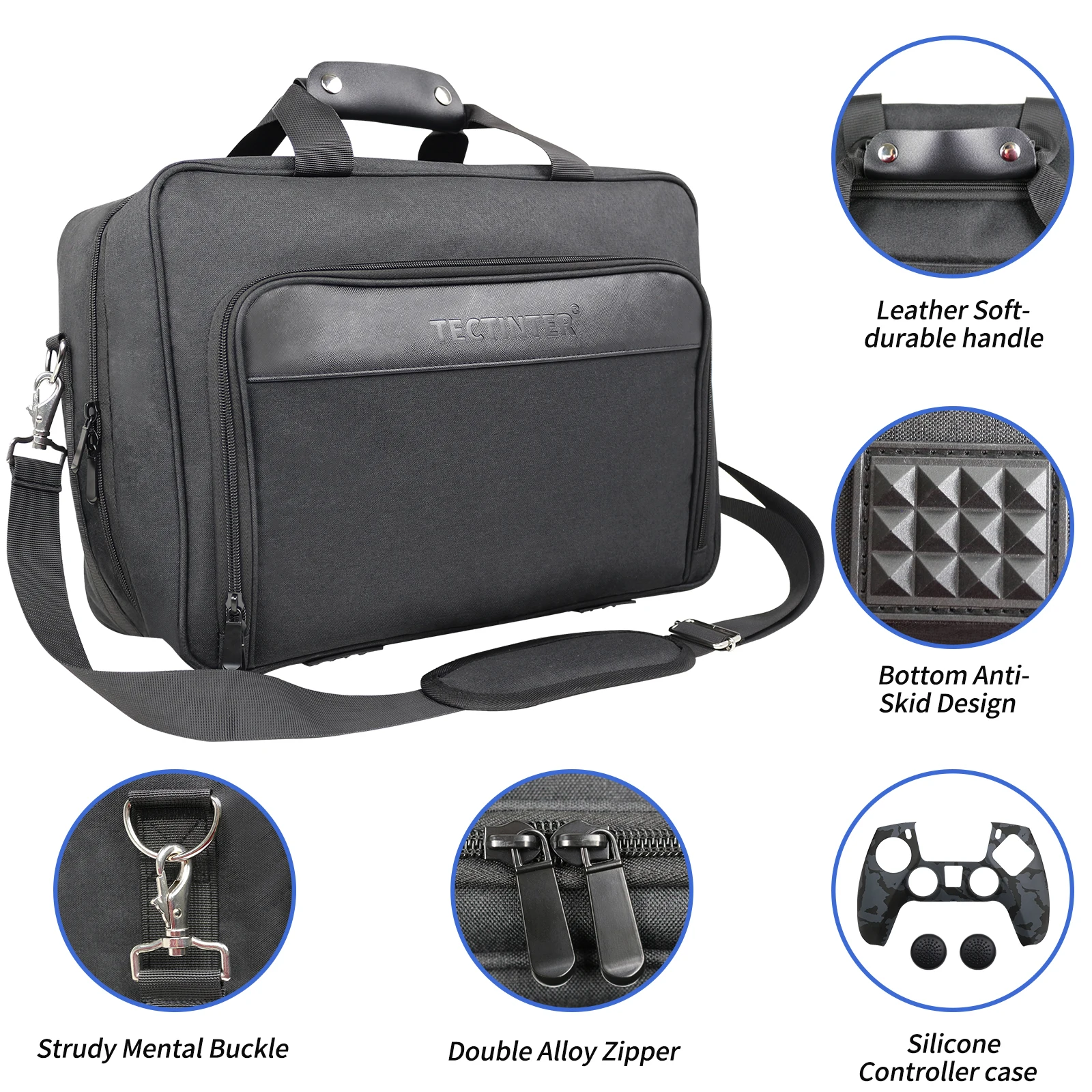 Storage Bag For PS5 Large Capacity Carrying Case Protective For PS5 Controller Protective ShoulderCover Storage Bag Case Handbag