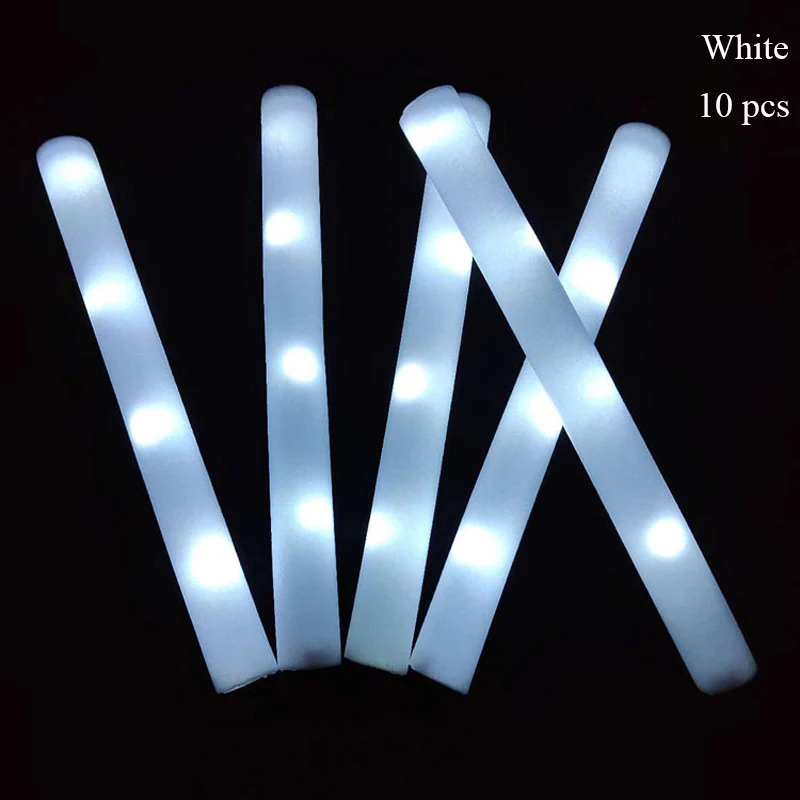 10 Pcs Colorful Sponge foam Fluorescent Stick Concert Responding to Aid Flash Stick Bar Performance Large LED Light Stick Props