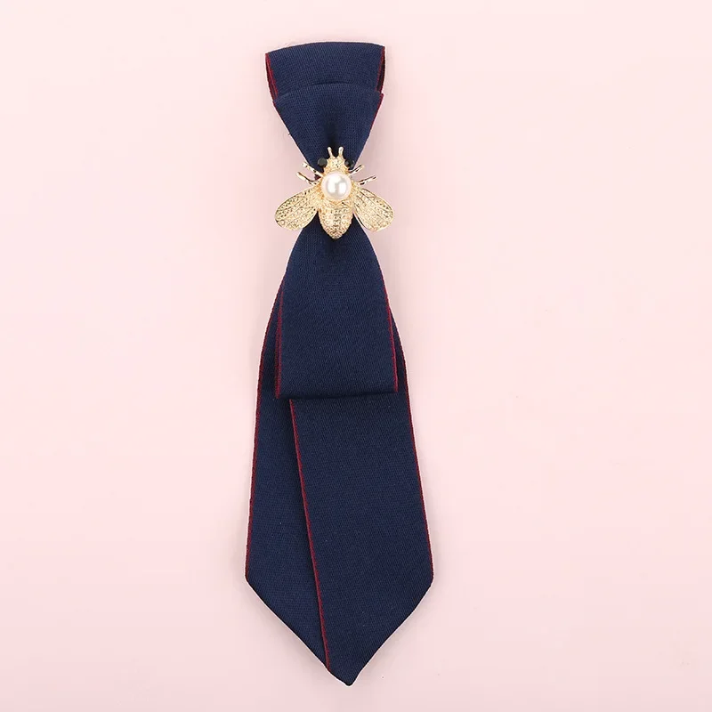 Pearl Bee Bow Ties Fashion High-quality Handmade Accessories Women's Men's Korean British College Style Suits Shirt Uniform Tie