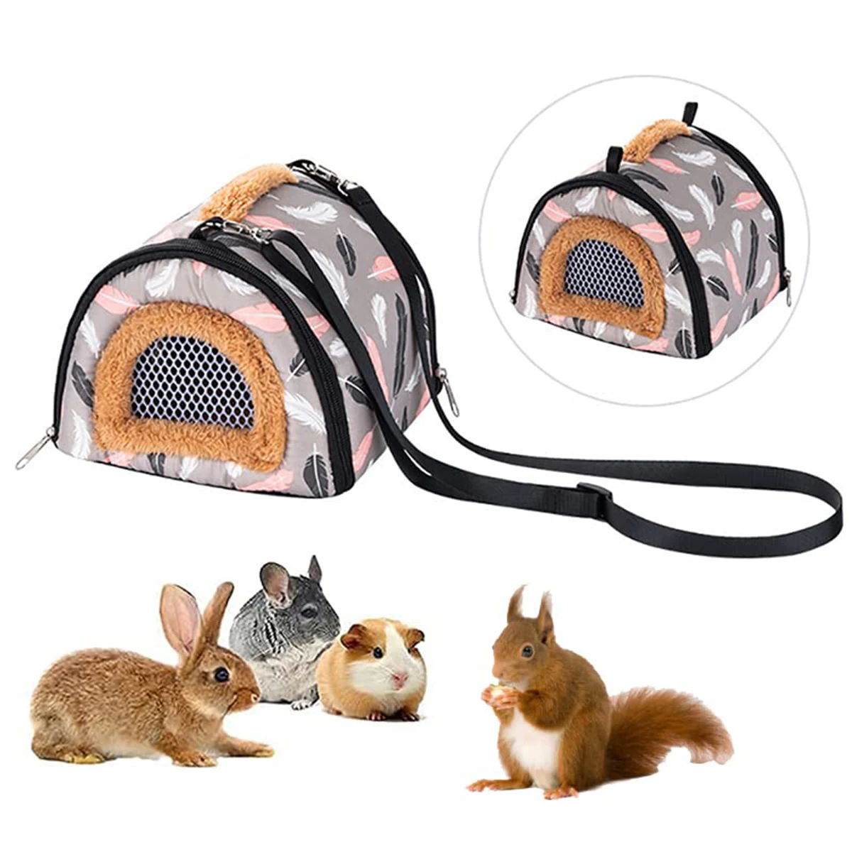 Portable Small Animal Tote Bag Guinea Pig Rat Dragon Cat Hamster Hedgehog Outdoor Travel Tote Bag Breathable Hanging Tote Bag