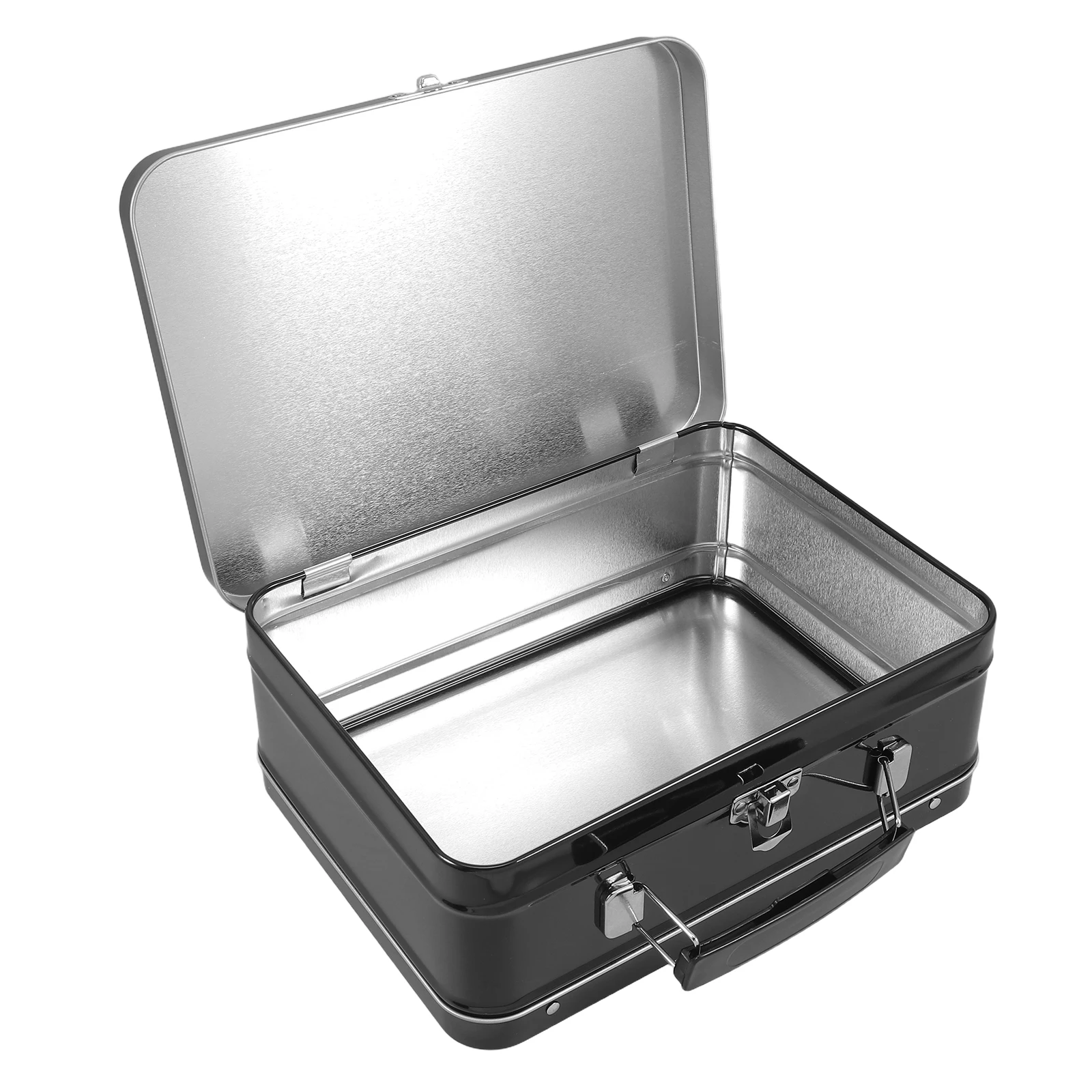 

Iron Metal Tin Lunch Box Vintage Hinged Lid Lock Storage Container Portable Bento Food Box For Adults School Picnic Hiking