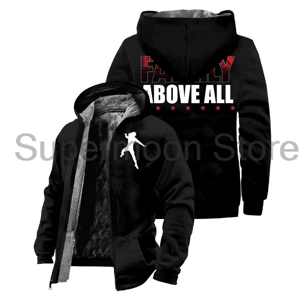 Roman Reigns Family Above All Hoodie Unisex Long Sleeve Streetwear Parkas Women Men Winter Jacket Coat