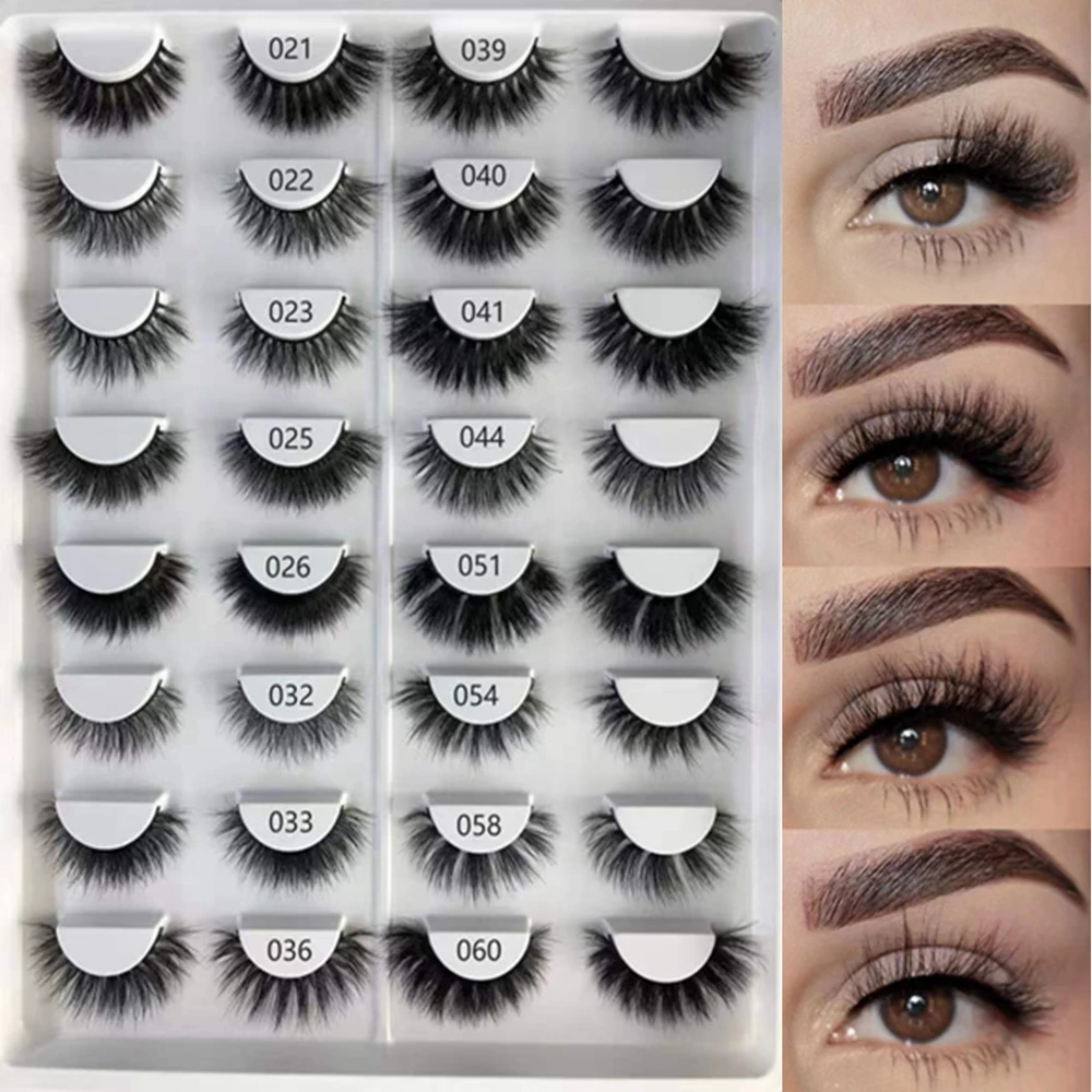 Wholesale bulk 5D Mink Eyelashes Long Lasting Mink Natural Dramatic Volume Thick Reusable 3D False Eye lashes Extension Makeup