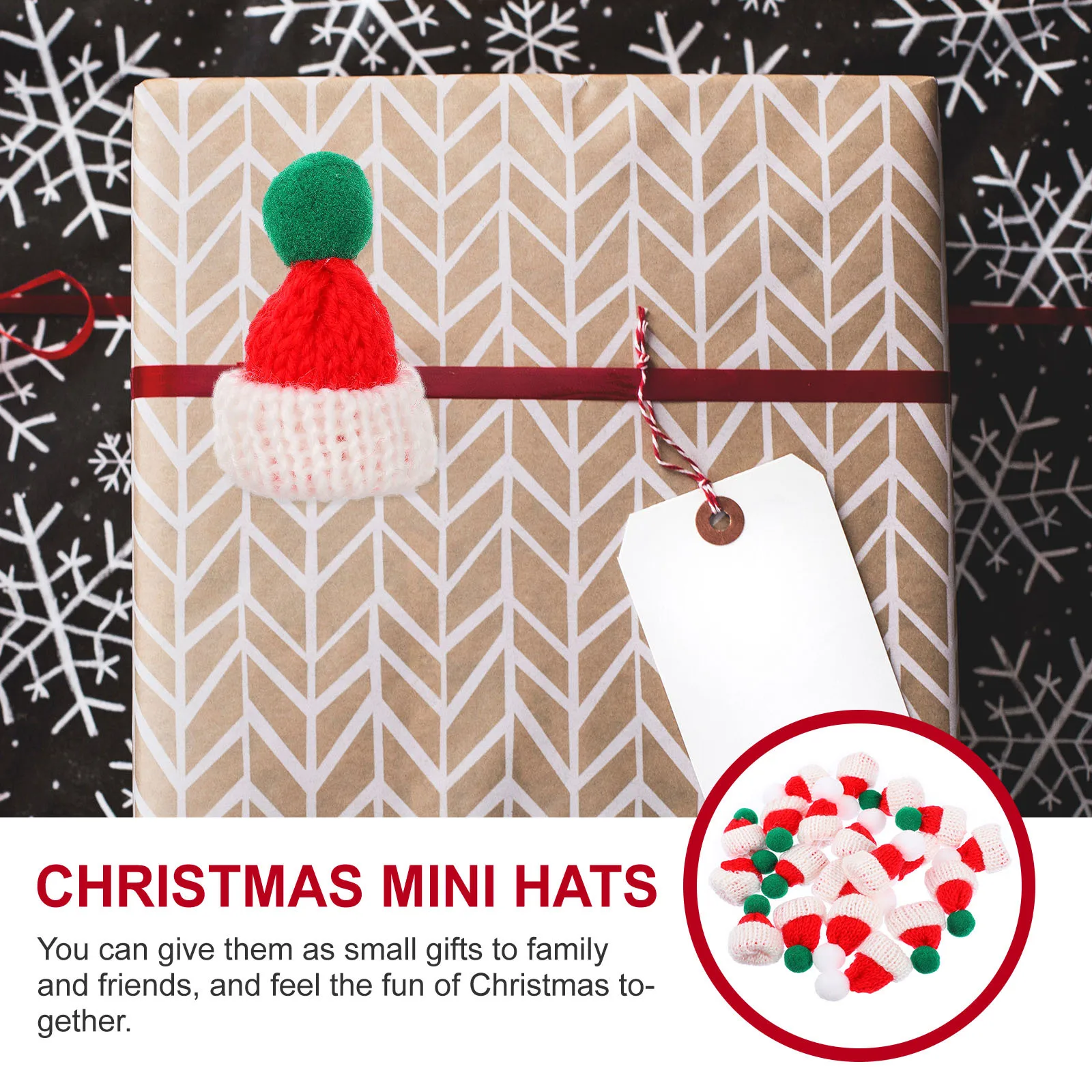 

20Pcs Mini Christmas Hat Pet Clip Woolen Yarn Decoration Party Supplies Home Decor DIY Accessories Christmas Holiday Ornaments