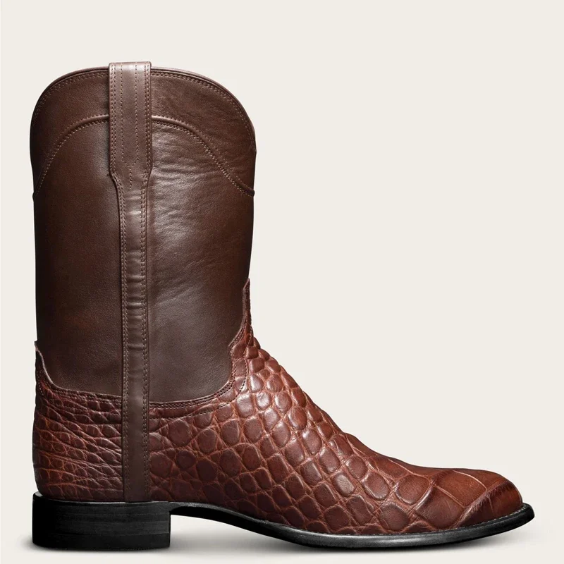 Retro Western Cowboy Laarzen Heren Schoenen Grote Maat 38-48 Ridderlaarzen Nieuwe Herfst Winter Heren Laarzen Lichtgewicht Comfortabel