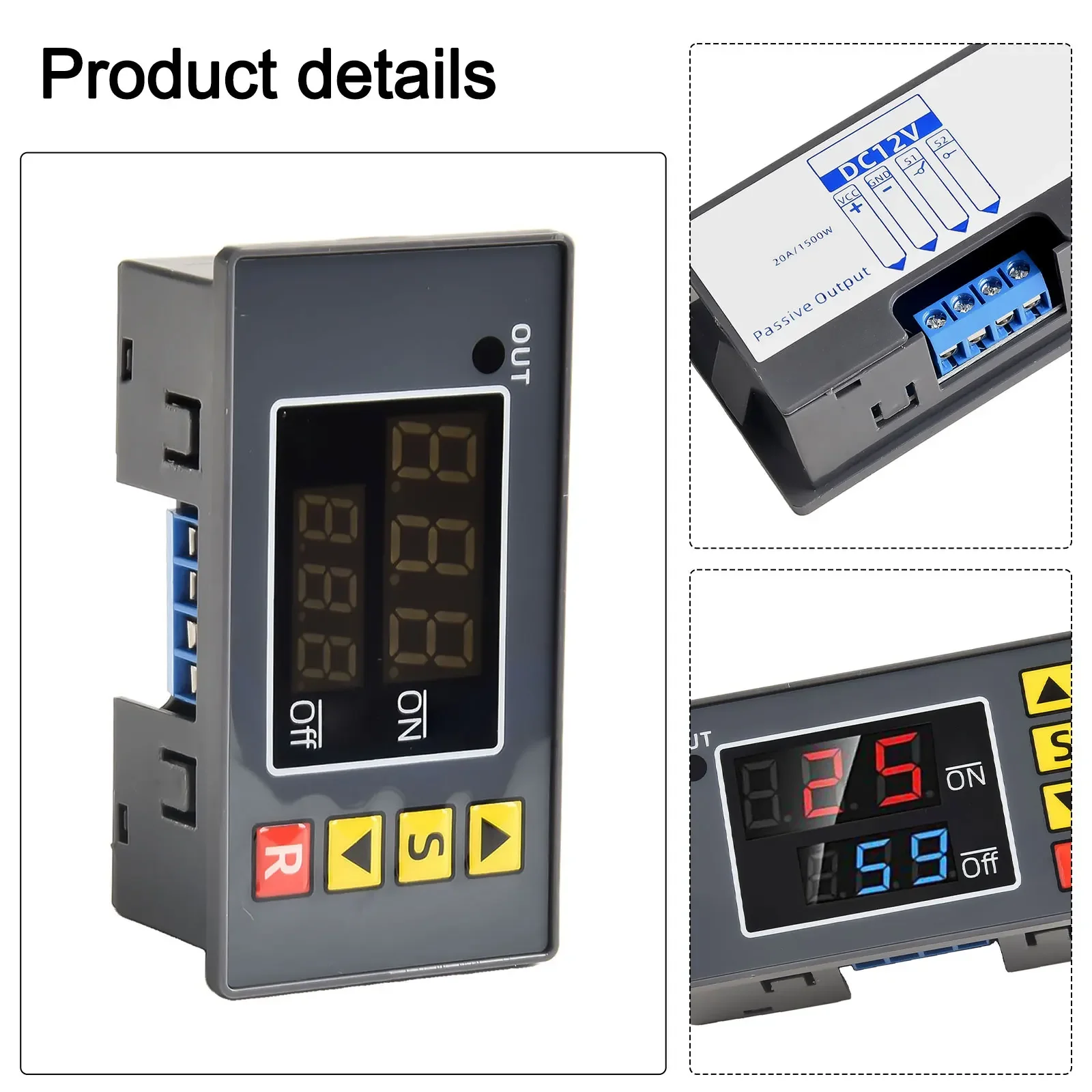 Home Switch 1500W 20A Control Relay Timer Water Pump 10A Wide Cycle DC 12V Digital Engine Light ON-Off Programmable