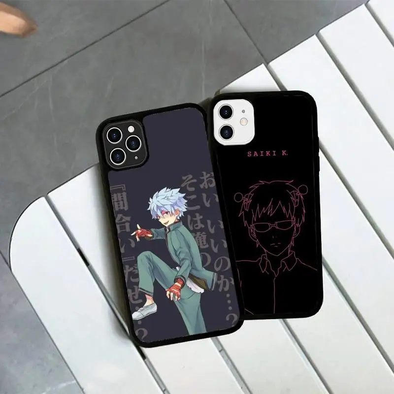 FHNBLJ Saiki Kusuo No Psi Nan Phone Case Silicone PC+TPU Case for iPhone 11 12 13 Pro Max 8 7 6 Plus X SE XR Hard Fundas