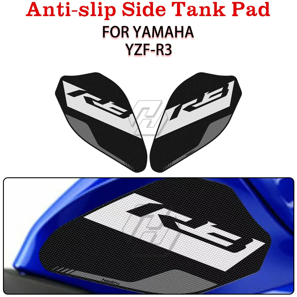 

For Yamaha YZF-R3 2019 2020 2021 2022 Motorcycle Anti-slip Side Tank Pad Protection Knee Grip Mat Stickers