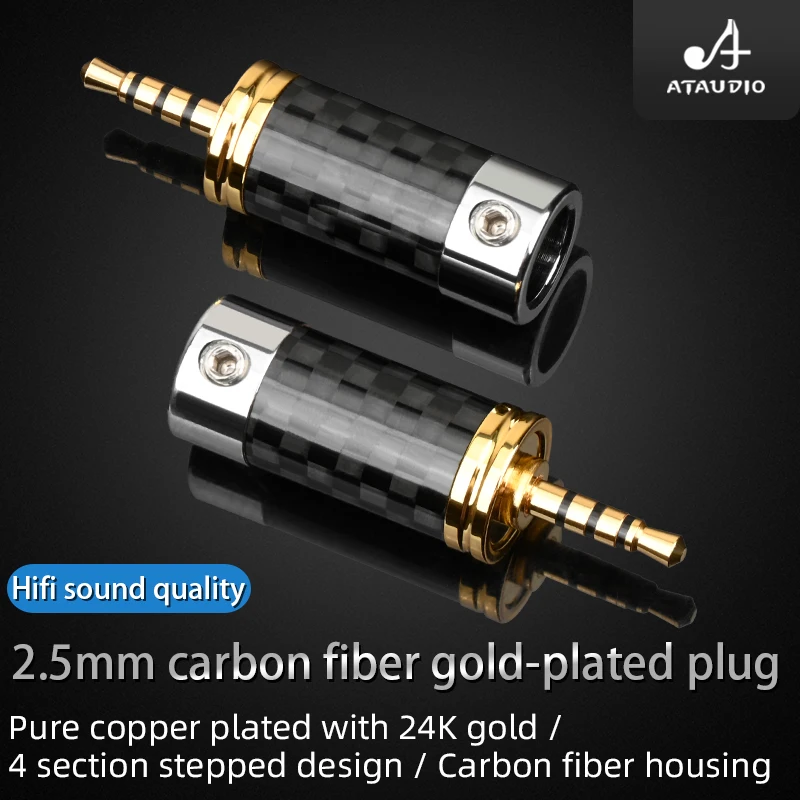 4pcs Hifi Headphone Adapter 2.5mm Jack Male Plug Gold Plated Audio Jack  Connector Earphones Accessories