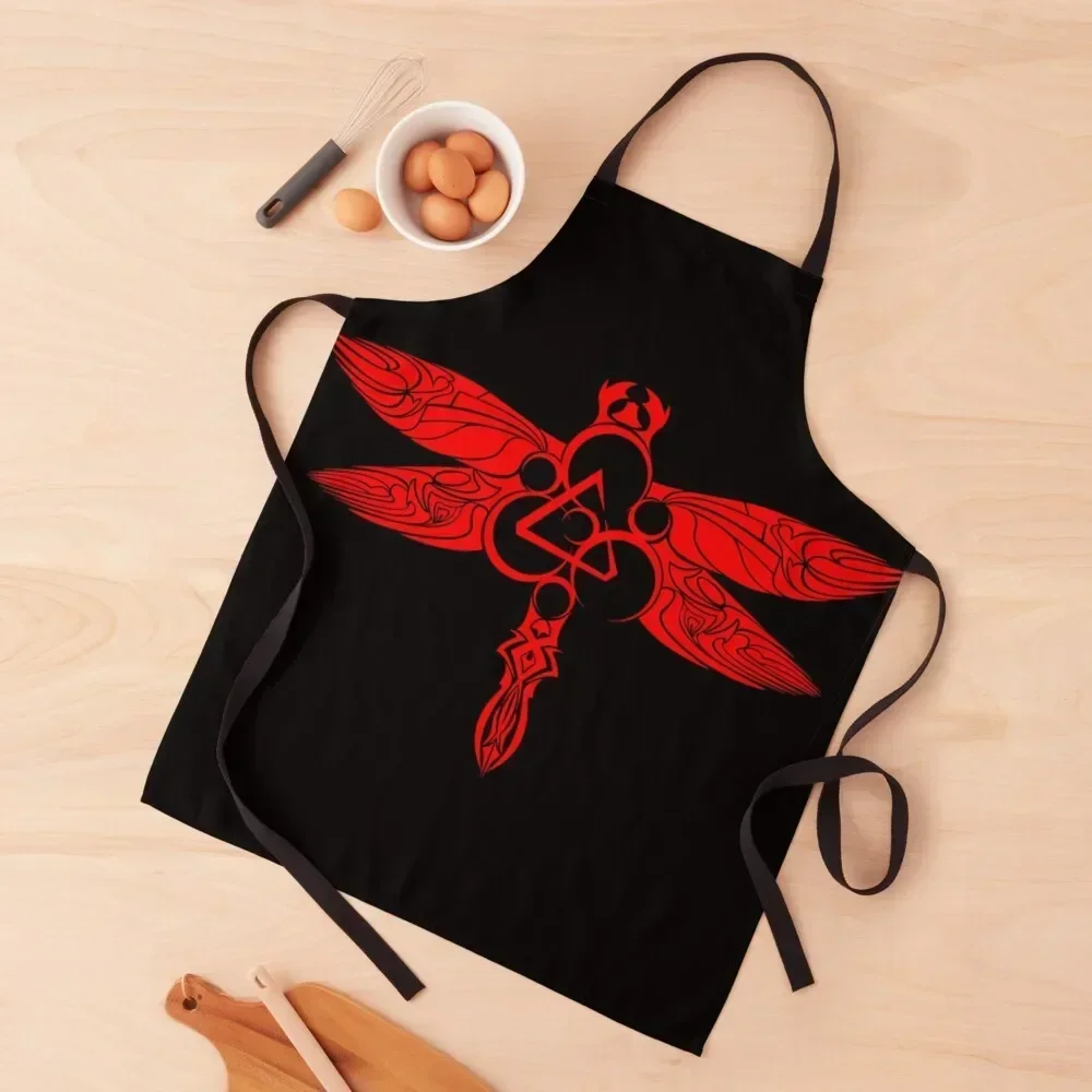 

RED AND CAMBRIA - DRAGONFLY Apron Cute Kitchen Kitchen Household Items Kitchen Apras For Women barber uniform Apron