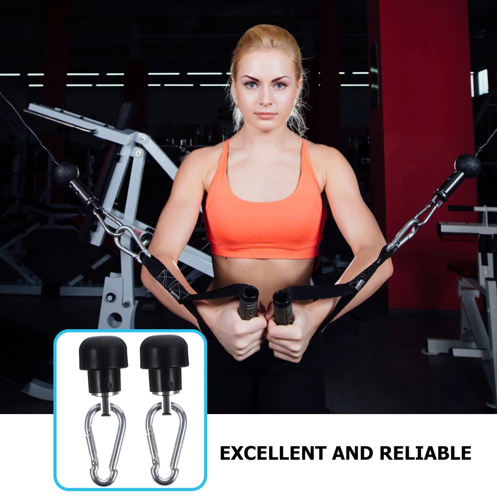 2 Sets Steel Wire Rope End Terminals High Strength Gym Adapter Straps Plastic Pulley Cable Ankle Attachments Snap Hook