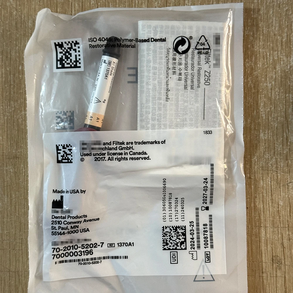 Dental Composite Resin Filtek Z250 Universal Restorative Z350XT Body Shade Z250XT Nano Hybrid Light Cure Bond Filling Materials