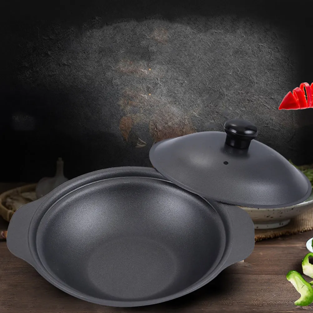 

16CM Cast Iron Casserole Iron Material Even Heat Conduction Anti Scald Handle Suitable for Soup Ribs Kitchen Essentials