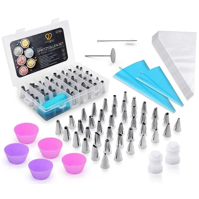 

74Pcs/Set Labeled Piping Nozzles 42-head Cake Piping Nozzles Silicone Cake Cups Piping Bag Kitchen Cake Decoration Accessories