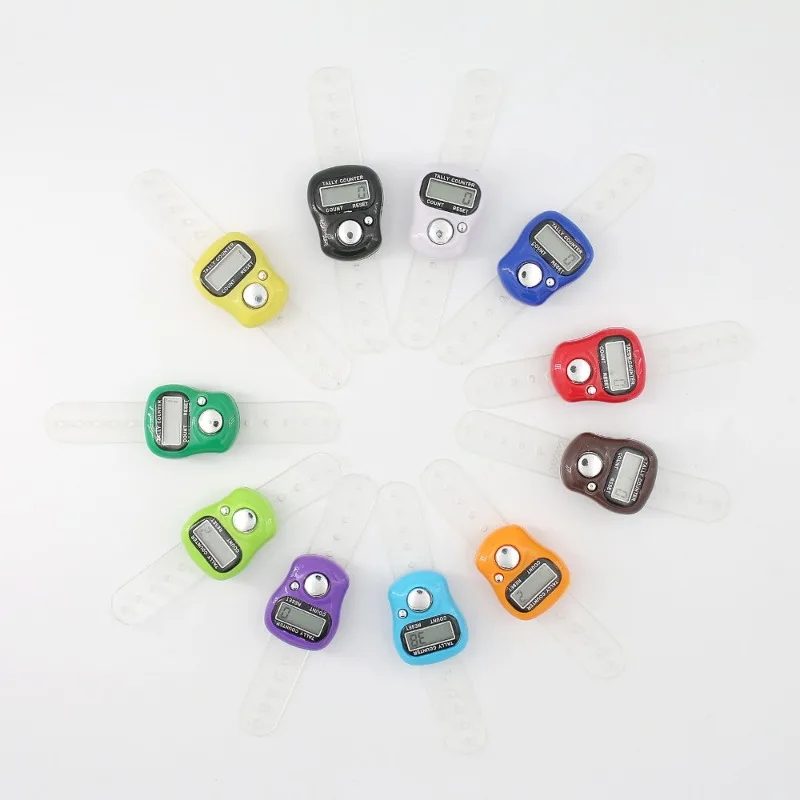 Mini Row Finger Counter and Stitch Marker LCD Electronic Digital Tally Counter for Sewing Knitting Weave Tool / Random Color