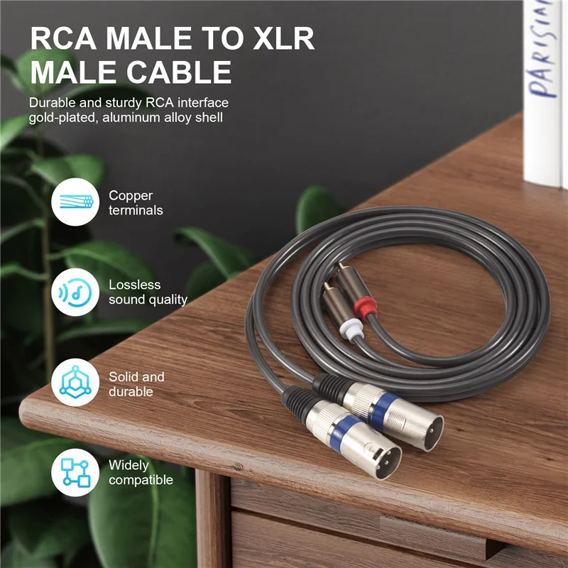 

1,5 м двойной разъем Rca «папа» к разъему Xlr «папа» 2 разъема Xlr к 2 разъема Rca адаптер Hi-Fi стерео аудио удлинительный кабель для динамика Miniphone