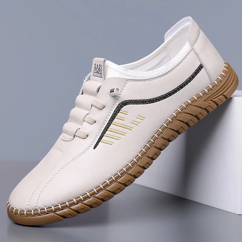 

Кожаная повседневная мужская обувь ручной работы, дизайнерские кроссовки, мужская дышащая кожаная обувь, мужская уличная обувь для скейтбординга