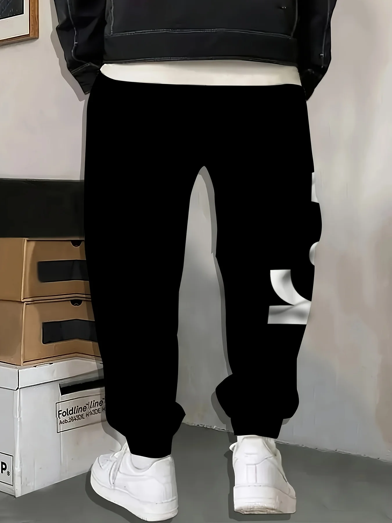 Heiß begehrte neue Herbst-Herrenmode: Modische, weiche und bequeme Hose mit Kordelzug und Buchstabenprint, Outdoor- und High-Street-Hose für die urbane Umgebung – Detail 5