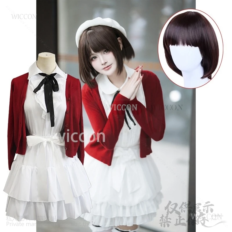 Anime Saenai Kanojo No Sodatekata Cosplay Katou Megumi Costume Dress Lovely Lolita Coat JK Uniform Cos Short Wigs Halloween Suit