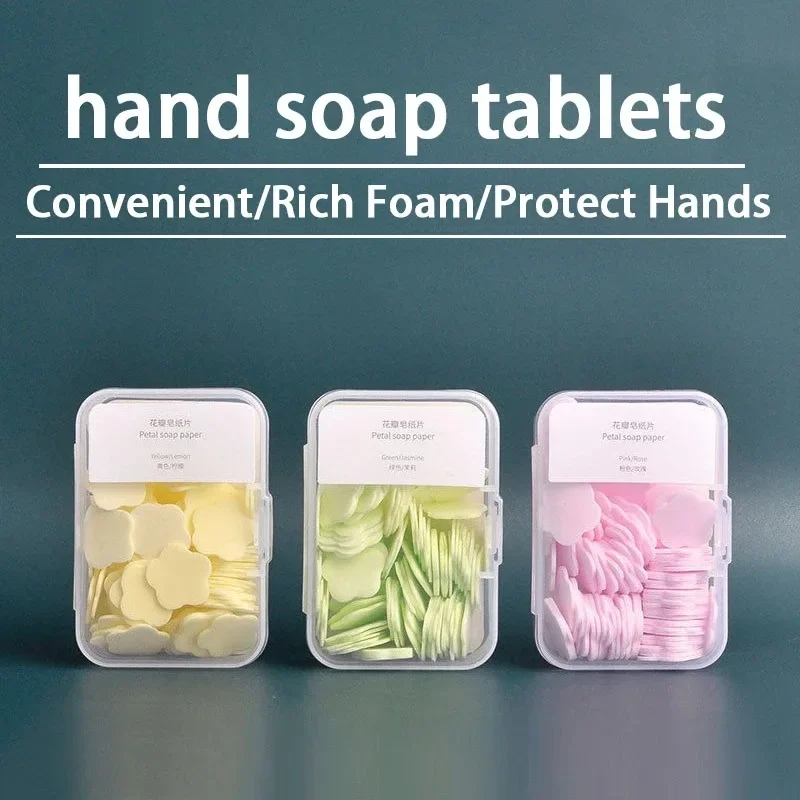 1-4 Box Portable Soap Paper Bath Hand Washing Disposable Soap Slice Mini Flower Travel Scented Petal Handwashing Soap