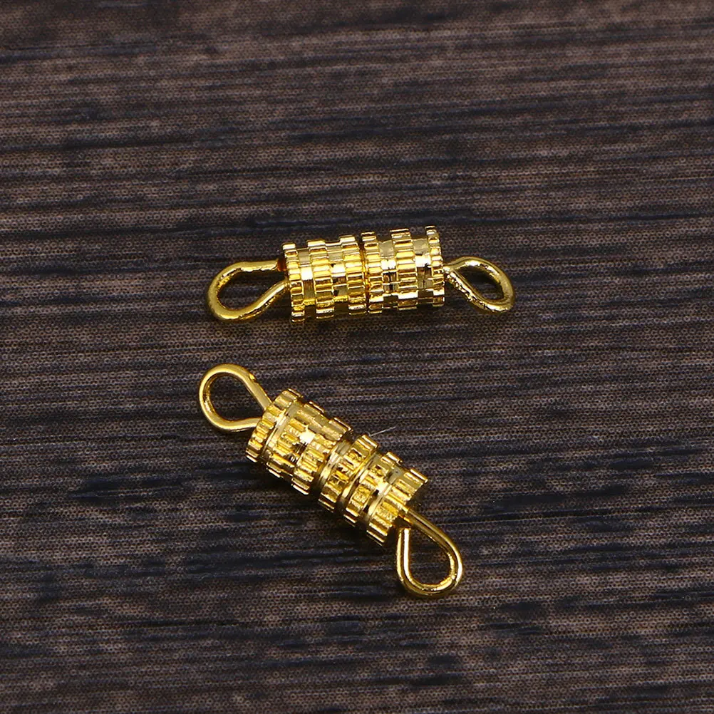 

100Pcs Copper Screw Buckles Premium Barrel Clasps for Jewelry Making DIY Necklace Bracelet Chain Tone 14x4mm