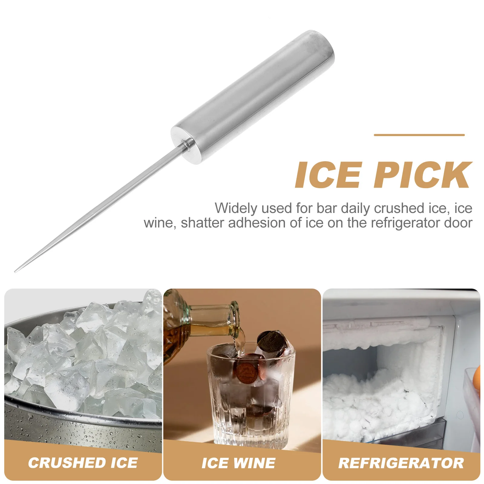 Púas de hielo, trituradora de acero inoxidable, herramienta de rotura para máquina para hacer cincel de barra